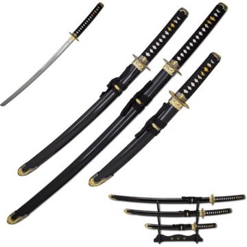 Snake Eye Tactical Two Tone Dragon Design 3 Piece Samurai Katana